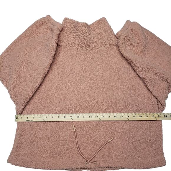 Old Navy Peach Fleece Pullover M+ Cozy Sherpa Turtleneck Soft Winter Cozy Layer - Picture 5 of 9